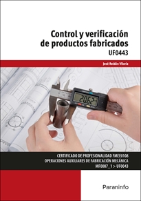 Portada del libro UF0443 -  Control y verificación de productos fabricados