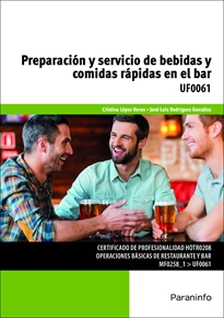 Portada del libro UF0061 - Preparación y servicio de bebidas y comidas rápidas en el bar