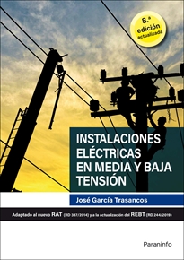 Portada del libro Instalaciones eléctricas en media y baja tensión 8.ª edición 2020