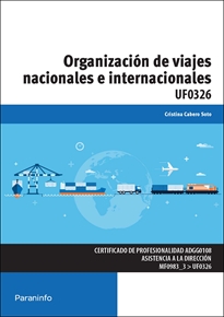 Portada del libro UF0326 - Organización de viajes nacionales e internacionales
