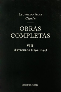 Portada del libro Obras completas de Clarín VIII. Artículos 1891 1894