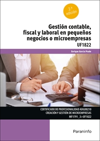 Portada del libro UF1822 - Gestión contable, fiscal y laboral en pequeños negocios o microempresas