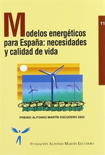 Portada del libro Modelos energéticos para España: Necesidades y calidad de vida