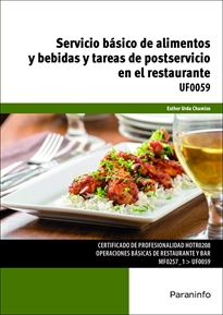 Portada del libro UF0059 - Servicio básico de alimentos y bebidas y tareas de postservicio en el restaurante
