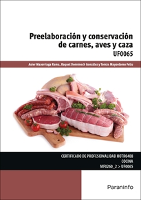Portada del libro UF0065 - Preelaboración y conservación de carnes, aves y caza