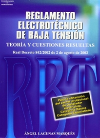 Portada del libro Reglamento electrotécnico de baja tensión. Teoría y cuestiones resueltas